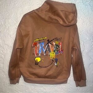 SHEIN EZwear Graffiti Print Kangaroo
Pocket Drawstring Thermal Hoodie